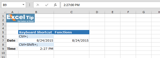 shortcut for day in excel mac